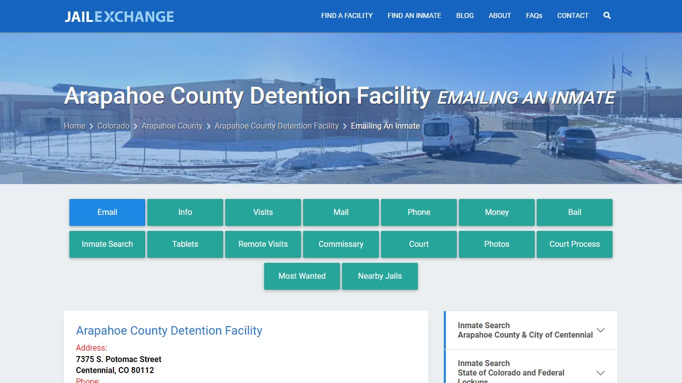 Inmate Text, Email - Arapahoe County Detention Facility, CO - Jail Exchange